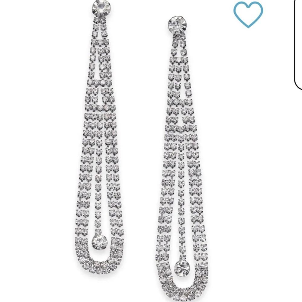 I.n.c. International Concepts Silver-Tone Crystal Pendulum Drop Earrings